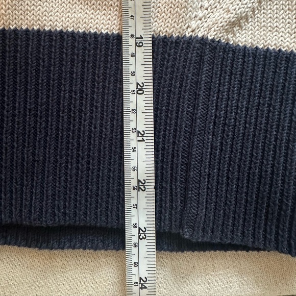 J. Crew Navy & Cream Striped Short-Sleeve Crew Sweater Size Small 100 Cotton - Picture 7 of 7